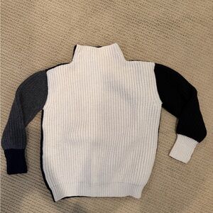 White and Black Turtleneck Sweater